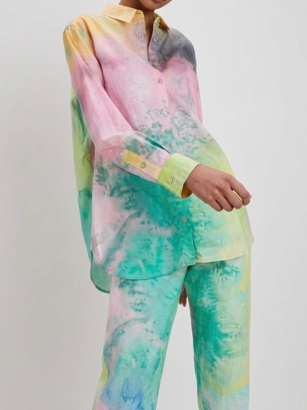 THE KIT Cotton Zoe Shirt Pastel Fog